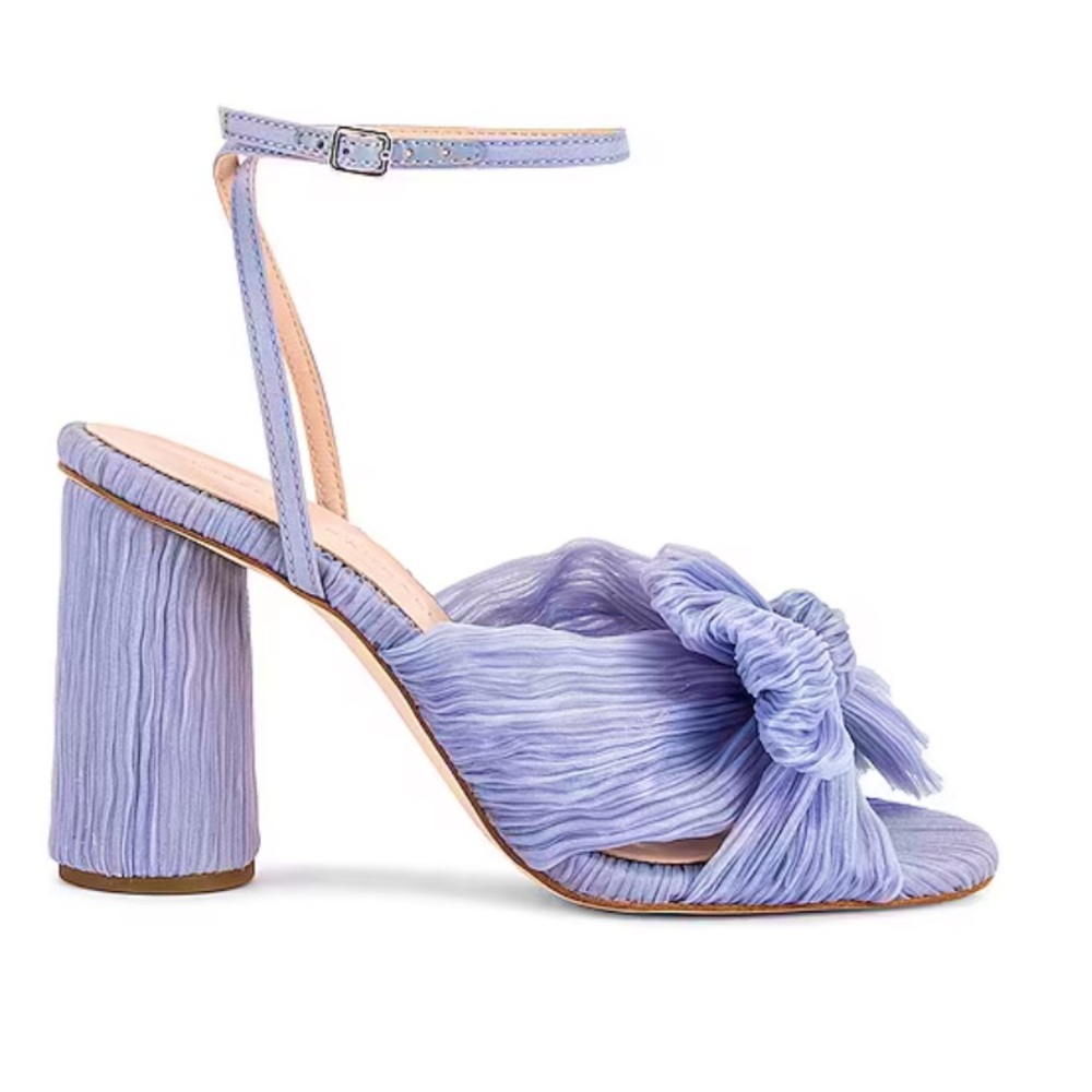 Loeffler Randall camellia pleated knot sandal in Blue